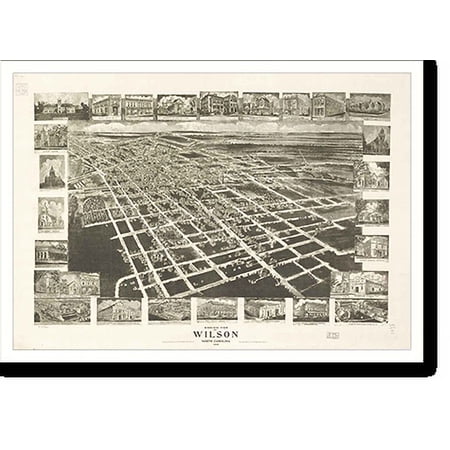 Historic Print, NC Wilson 1908 MAP, 16" x 20"