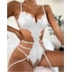 thumbnail image 1 of Lencería para mujer Body de encaje con aberturas y ribete festoneado Lencería de peluche, 1 of 6