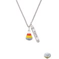 thumbnail image 2 of Delight Jewelry Silvertone 3-D Enamel Candy Corn Silvertone Believe Faith Prayer Hope Bar Charm Necklace, 23", 2 of 4