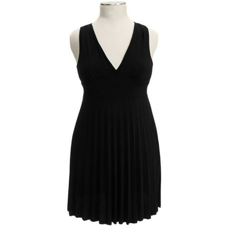 Women's Plus Jersey V-Neck Cocktail Dress