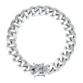 thumbnail image 3 of Sterling Silver Hollow Miami Cuban Chain Rhodium 350 12.5mm-8", 3 of 3