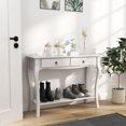 thumbnail image 2 of HOMCOM Entryway Table with Storage Drawers, Bottom Shelf and Wooden Legs, 2 of 10