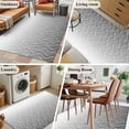 thumbnail image 5 of Modern Black Grey Area Rugs 3'x5', Washable Small Throw Rugs for Living Room Bedroom, Abstract Ombre Geometric Morocco Indoor Outdoor Rug Non-Slip Low Pile Carpet Runner Reversible Floor Mats, 5 of 8