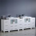 thumbnail image 2 of Torino 84" White Modern Double Sink Bathroom Cabinets with Integrated Sinks, 2 of 3