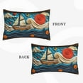 thumbnail image 2 of Lsque Whimsical Sailboat Ocean Art Pattern Pillow Case – Soft & Cozy Throw Pillow Cover, Hypoallergenic Cushion Case for Sleeping Women with Envelope Closure-14"x20", 2 of 6