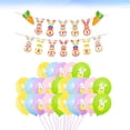 thumbnail image 2 of 25Pcs 12 Inches Easter Balloons Creative Easter Balloons Decor Cartoon Rabbit Printed Balloons Lovely Latex Balloons for Party without Line with 1Pc Banner, 2 of 6