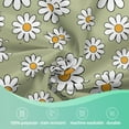 thumbnail image 4 of Round Table Cloth 60 Inch,White Daisy Flower Tablecloth Waterproof Stain Resistance Wrinkle Polyester Circle Table Cover for Home Kitchen Dining Party Camping Pinic Decor, 4 of 6
