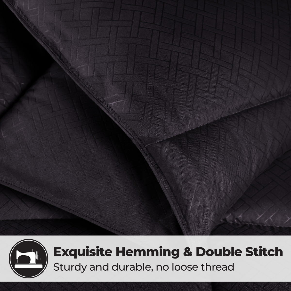 Superior Basketweave Plush Down Alternative Comforter, Twin XL, Black