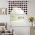 thumbnail image 6 of Easter Rabbit Swag Valances for Kitchen Window, Spring Colorful Egg Floral in Basket Grass Black Plaid Small Swag Valances Rod Pocket Curtain Drapes Window Treatment for Bedroom Bathroom, 56x36 Inch, 6 of 9