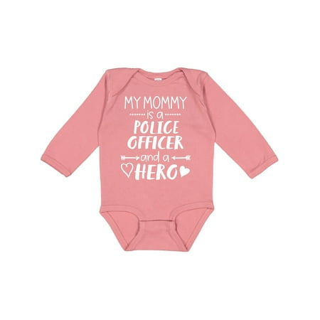 

Inktastic My Mommy is a Police Officer and a Hero Gift Baby Boy or Baby Girl Long Sleeve Bodysuit