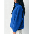 thumbnail image 5 of Fleece Pullover Women Long Sleeve Half Zip Sherpa Jacket Warm Sweatshirts with Side Pockets, 5 of 6