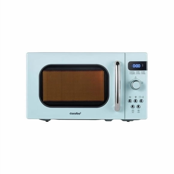 COMFEE' Retro Small Microwave Oven With Compact Size 9 Preset Menus Position-Memory Turntable Mute Function Countertop Microwave For Small Spaces 0.7 Cu Ft/700W Green AM720C2RA-G