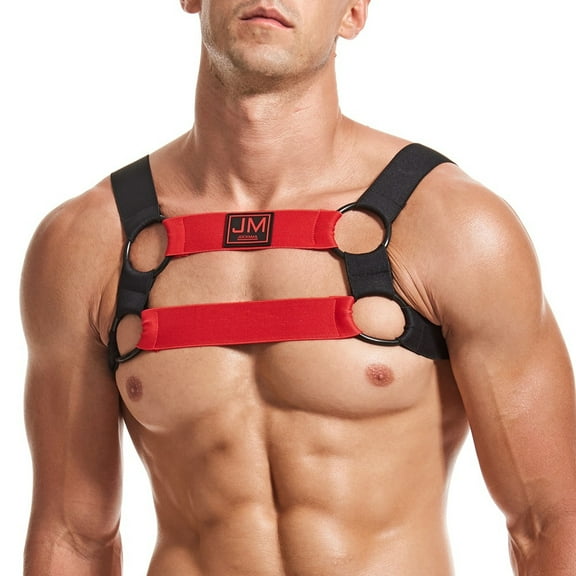 JOCKMAIL Mens Harness Mens Mesh Crop Top Body Chest Muscle Tops Harness Men Shoulder