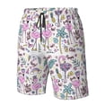 thumbnail image 6 of Uemuo Summer with Flamingo Pattern Men's Swim Trunks Hawaiian Beach Bathing Suit Swimsuits Beach Quick-Dry Shorts with Pockets-3X-Large, 6 of 9