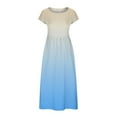 thumbnail image 4 of CALAFEBILA Womens Sun Dresses Sleeveless Gradient Color Midi Kaftan Dress Cotton Linen Pockets Tank Dress Long Dresses for Teens, 4 of 5