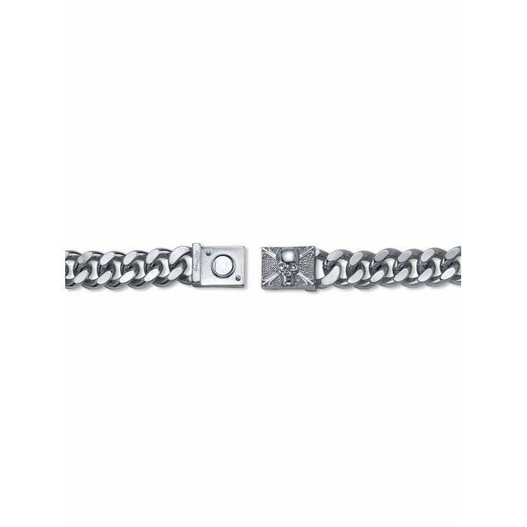 Ed Hardy Men s Stainless Steel Skull Link Bracelet 8.5 Inch