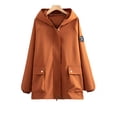thumbnail image 7 of Htigea Fall Jackets for Women Full Zip Up Hooded Coat Lightweight Outdoor Active Jacket with Pockets Orange XL, 7 of 7