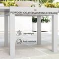thumbnail image 4 of Extendable Outdoor Patio Dining Table with Natural Wood Faux Top, Rust-Resistant Aluminum Frame, Expandable 31.5" to 63" Garden Table for Backyard, Deck, and Dining Area, 4 of 7