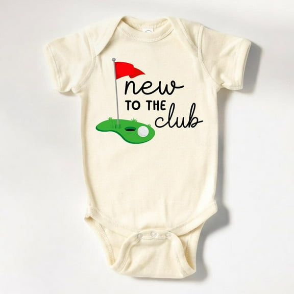 Baby Bodysuit BELLA CANVAS New To The Club Onesie, Future Golfer Baby Bodysuit, Golfing Buddy Natural Baby Onesie, Baby Announcement Onesie
