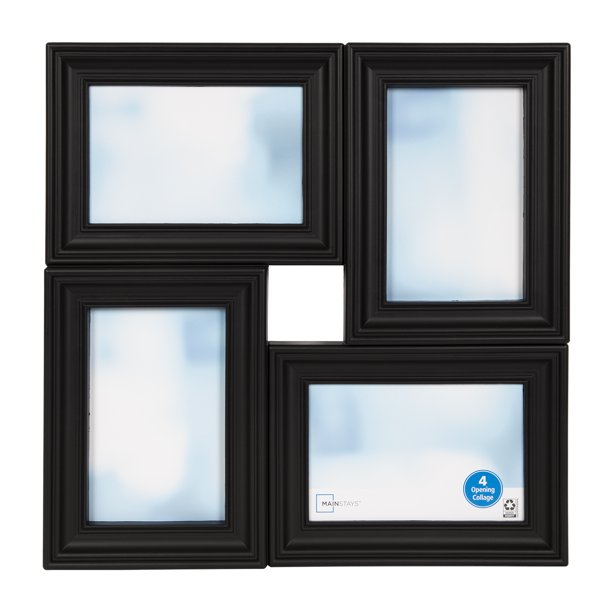 Mainstays 4op Collage Picture Frame, Black