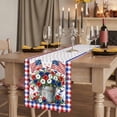 thumbnail image 2 of USA 4th of July Burlap Cotton Table Runner 13x90 Inches Long, Red Blue Plaid Floral Patriotic Farmhouse Table Runners, Outdoor Dining Tablecloths Decor for Baby Shower/Party/Wedding, 2 of 8