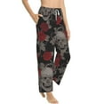 thumbnail image 2 of Haiem Skull and Red Roses Women's Pajama Pants Ultra Lightweight Pjs Bottoms Sleepwear Bottom Pants With Pocket Drawstring-Small, 2 of 9