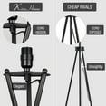 thumbnail image 3 of Kira Home Sadie 61" Mid Century Tripod LED Floor Lamp + 9W bulb (/), Leather Accent Legs, Black Drum Shade, Black, 3 of 7