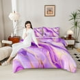 thumbnail image 4 of jejeloiu Modern Fluid Artwork Bedding Comforter Set,Marble Pattern Twin Comforter Sets,Gradient Pink Purple Bedding Set For Teens,Microfiber Bedroom Decor,2-Piece, 4 of 8