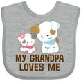 thumbnail image 3 of Inktastic My Grandpa Loves Me Girls Girls Baby Bib, 3 of 4