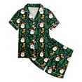 thumbnail image 4 of Girls Christmas Pajamas Size 8 Cute Lightweight Elk Reindeer Button Short Sleeve Lapel Loungewear 2 Piece Pjs Shorts Set Nightwear Clothes Christmas Gifts for Teens, 4 of 6