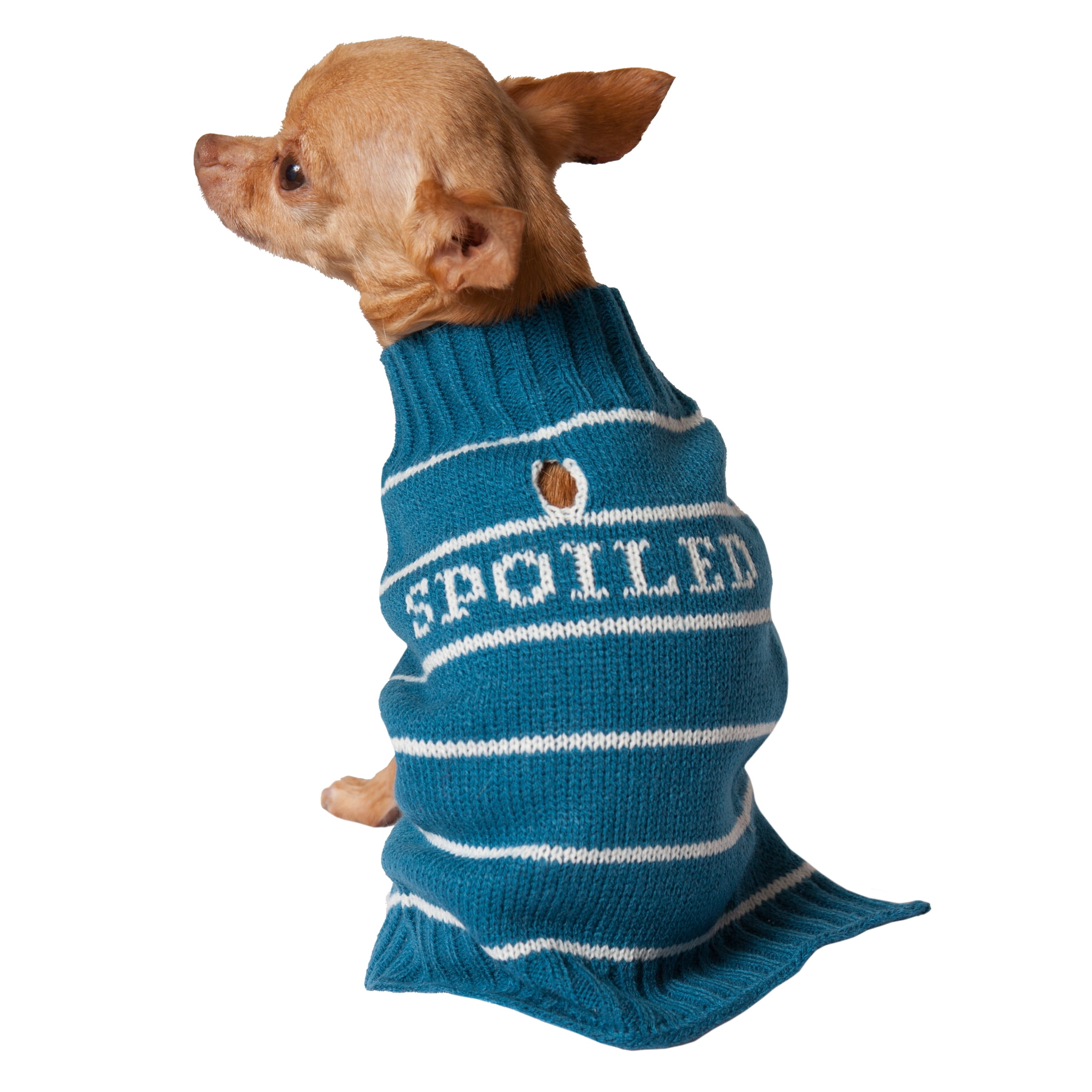 Vibrant Life Fall Blue Spoiled Striped Dog Sweater
