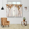 thumbnail image 2 of Floral Leaves Kitchen Curtains - Rustic Watercolor Art Plant Flower Botanical Country Nature Short Cafe Tier Curtains Decor for Dining Room Wildflower Rod Pocket Window Drapes 2 Panels Set 28"x36", 2 of 5