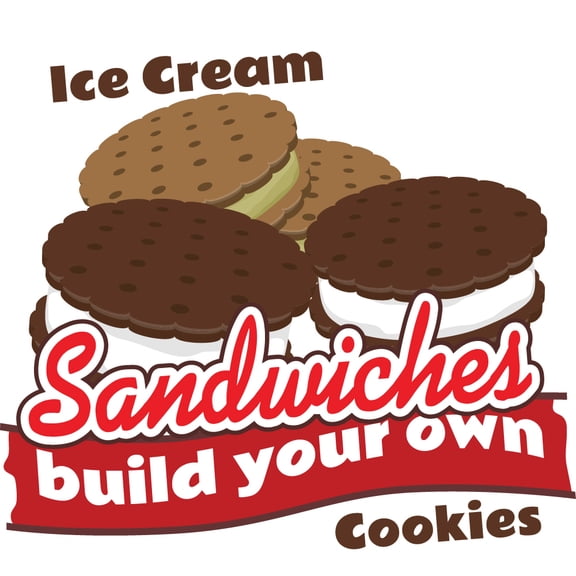 ICE CREAM SANDWICHES 16" Concession Decal sign cart trailer stand sticker equipment