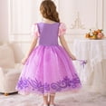 thumbnail image 3 of Rapunzel Princess Dress For Girls Kids Cosplay Halloween Christmas Party Outfits Purple 3-9Y, 3 of 5