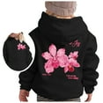 thumbnail image 3 of HUITKMM Girls Casual Loose Fit Cute Printed Long Sleeve Hooded Sweatshirt for Sporty Kids 1716, 3 of 4