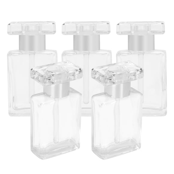Dioche Essential Oil Bottle,5pcs Transparent Glass Empty Essential Oil Bottle Travel Portable Refillable Perfume Bottle,Glass Perfume Bottle