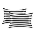 thumbnail image 2 of Minimalist Black and White Stripe Standard Size Satin Pillowcase 20''x26'' Double-Sided Print Soft Wrinkle Resistant, 2 of 9