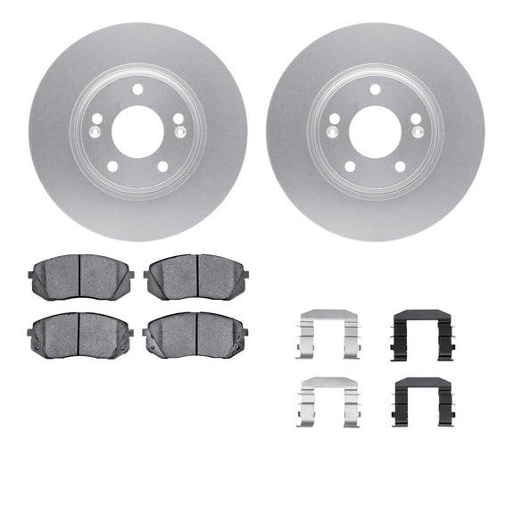 Dynamic Friction Company Front Geospec Brake Rotors with 5000 Advanced Brake Pads includes Hardware 4512-03115