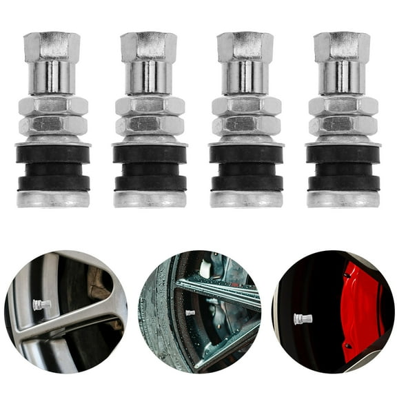 Worgeous 4pcs Heavy Duty Metal Valve Stems for Motorcycles Vehicles Tires Air Leak Proof Car Tires Valve Stems Replacement