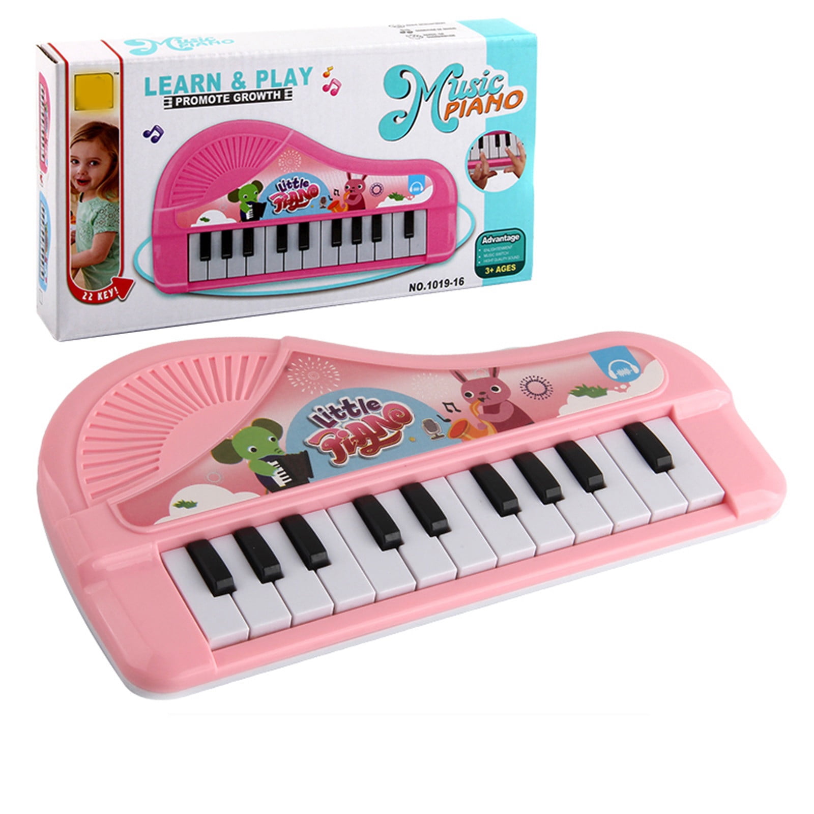 Details about    Piano Toy Keyboard for Kids Birthday Gift 3-5 Years 24 Keys 24 keys Pink 