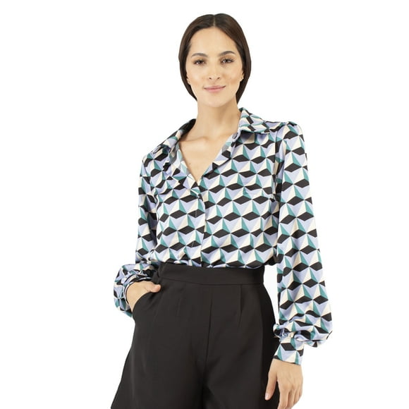 Blusa camisera retro AMAD Casual para mujer Talla S