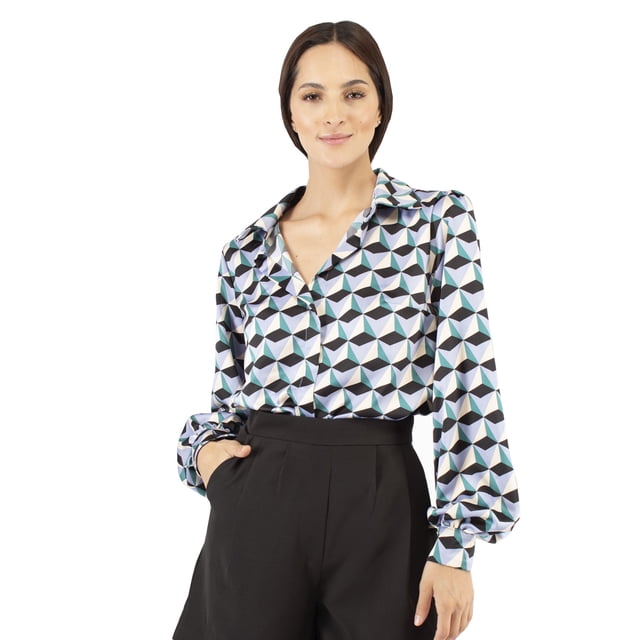 Blusa camisera retro AMAD Casual para mujer Talla S