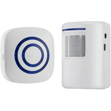 Motion Sensor Door Chime for Business, Outdoor Doorbell Kit Wireless Driveway Alert: Infrared Motion Sensor Chime with 1 Plug-in Receiver and 1 PIR Motion Sensor Detector Alert - LED Indicators