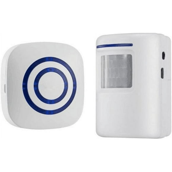 Motion Sensor Door Chime for Business, Outdoor Doorbell Kit Wireless Driveway Alert: Infrared Motion Sensor Chime with 1 Plug-in Receiver and 1 PIR Motion Sensor Detector Alert - LED Indicators