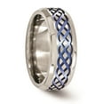 thumbnail image 5 of Edward Mirell Titanium Blue Anodized Brushed & Polished 8mm Band, 5 of 7