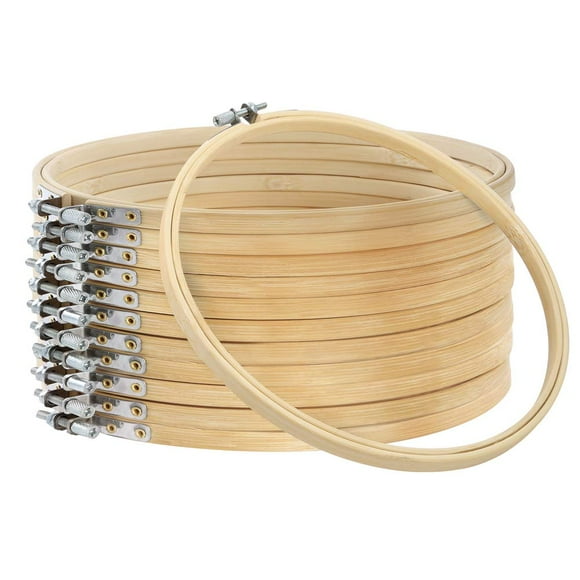 Aros para bordar Caydo de bambú, 20 cm, para manualidades y costura, 12 unidades