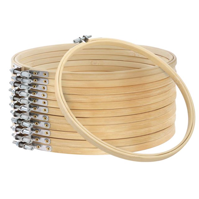 Aros para bordar Caydo de bambú, 20 cm, para manualidades y costura, 12 unidades