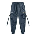 thumbnail image 4 of GuangCheng George Men Cargo Jogger Pants Multiple Pockets Adjustable Straps Durability Stylish Comfy Pants,Size:L, 4 of 6