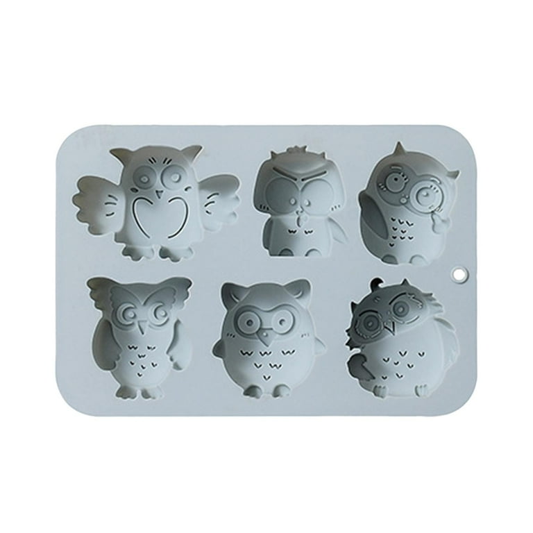 Heiheiup 6 Even Different Owl Baking Tools Chocolate Silicone Flip Candy Cake Small Circle Cake Pan