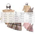 thumbnail image 3 of Xyant Baby Girl Clothes Fall Winter Outfit Long Sleeve Ruffle Romper Plaid Skirt Bow Headband 3 Pcs Set 0-18 Months, 3 of 9